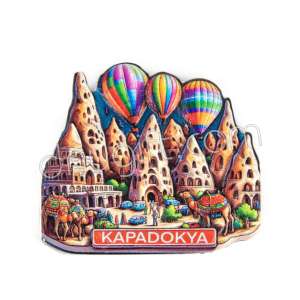 Polyester Kapadokya Balonlu Magnet 1 No