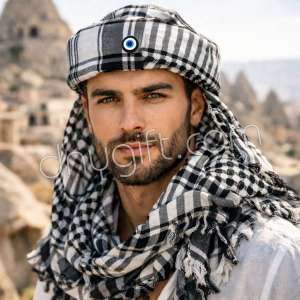 Puşi Desenli Arap Bedevi Şapka