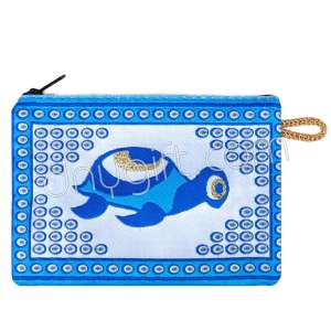 Caretta Desenli Nazar Boncuklu Dokuma Cüzdan