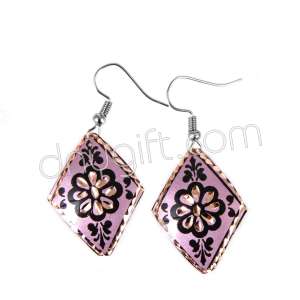 Çiçek Desenli Bakır Küpe