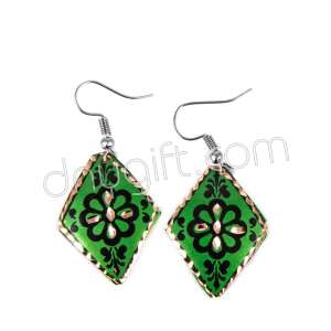 Çiçek Desenli Bakır Küpe