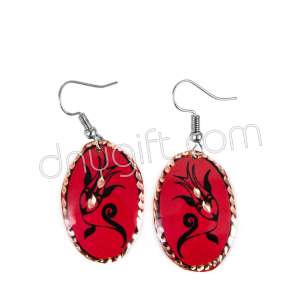 Lale Desenli Bakır Küpe