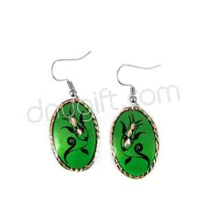 Lale Desenli Bakır Küpe