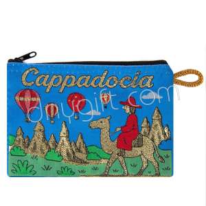 Kapadokya Desenli Dokuma Cüzdan