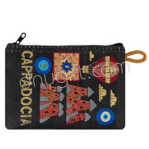 Kapadokya Desenli Dokuma Cüzdan