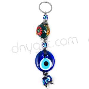 Kabartmalı Seramik Top Anahtarlık