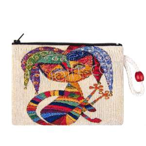 Kedi Desenli Goblen Cüzdan