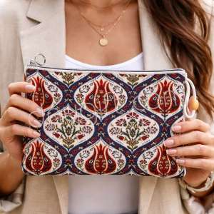 Goblen Klaç Çanta Lale Desenli