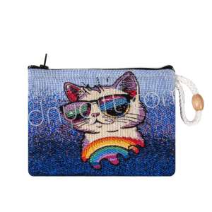 Kedi Desenli Goblen Cüzdan