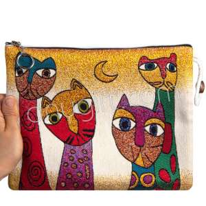 Goblen Klaç Çanta Kedi Desenli