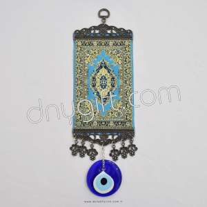 10 cm Turkish Miniature Carpet Designed Woven Wall Hanging Ornament 9