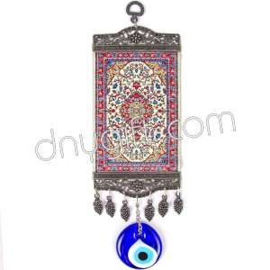 10 cm Turkish Miniature Carpet Designed Woven Wall Hanging Ornament 21