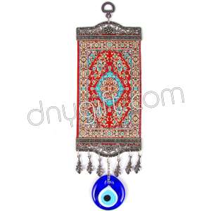 10 cm Turkish Miniature Carpet Designed Woven Wall Hanging Ornament 31