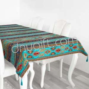 140x200 Turkish Kilim Table Cloth Turquois 2244